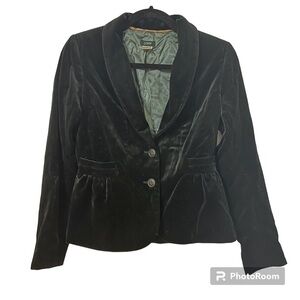 J CREW Eden Black Velvet Blazer Size 0